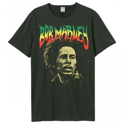 Front - Amplified Unisex Adult Face Bob Marley T-Shirt