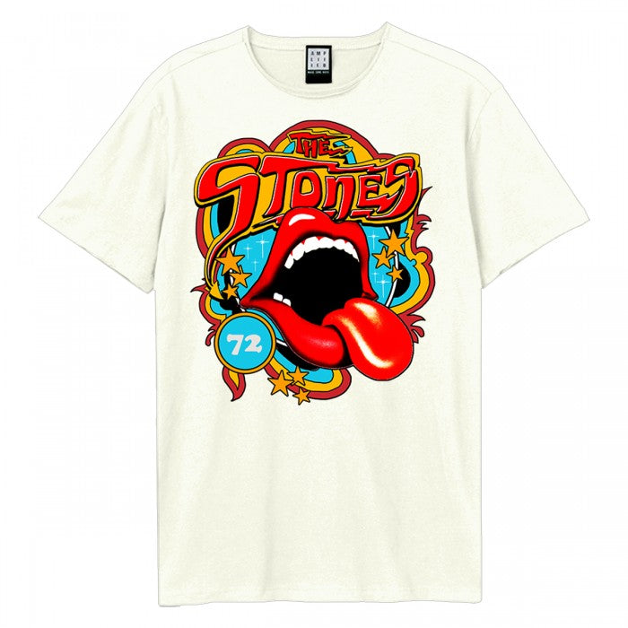 Front - Amplified Unisex Adult Vintage Tongue 77 The Rolling Stones T-Shirt