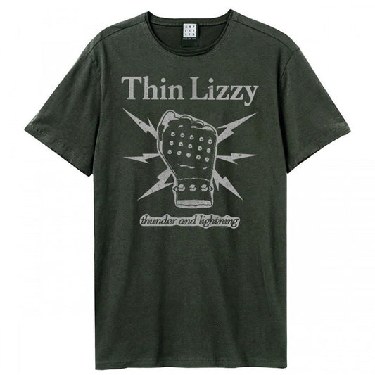 Front - Amplified Unisex Adult Lightning Fist Thin Lizzy T-Shirt