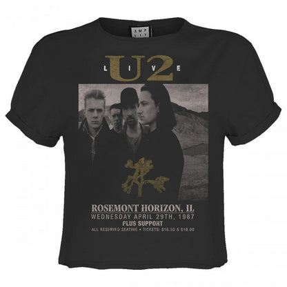 Front - Amplified Womens/Ladies Live U2 Crop Top