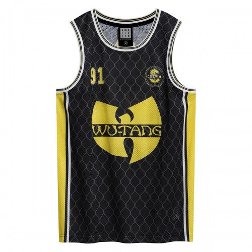 Front - Amplified Mens Cream Wu-Tang Clan Basketball Jersey