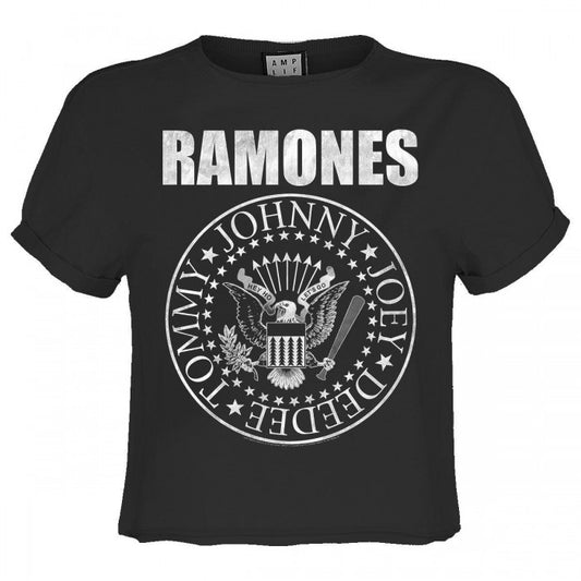 Front - Amplified Womens/Ladies Classic Seal Ramones Crop Top