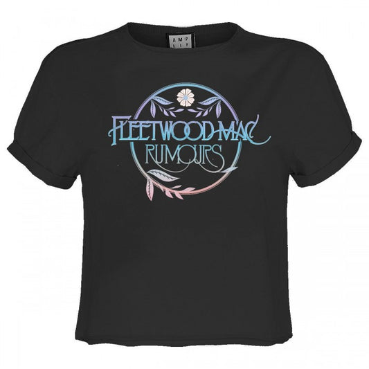 Front - Amplified Womens/Ladies Rumours Floral Logo Fleetwood Mac Crop Top