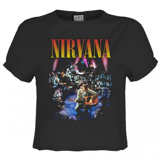 Front - Amplified Womens/Ladies Live In Ny Nirvana Crop Top