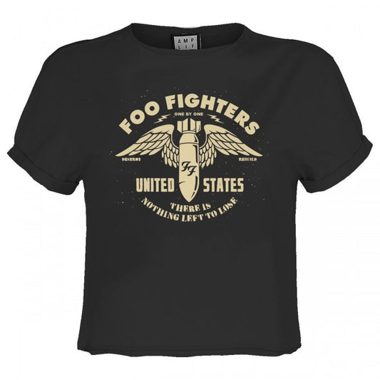 Front - Amplified Womens/Ladies One By One Foo Fighters Crop Top
