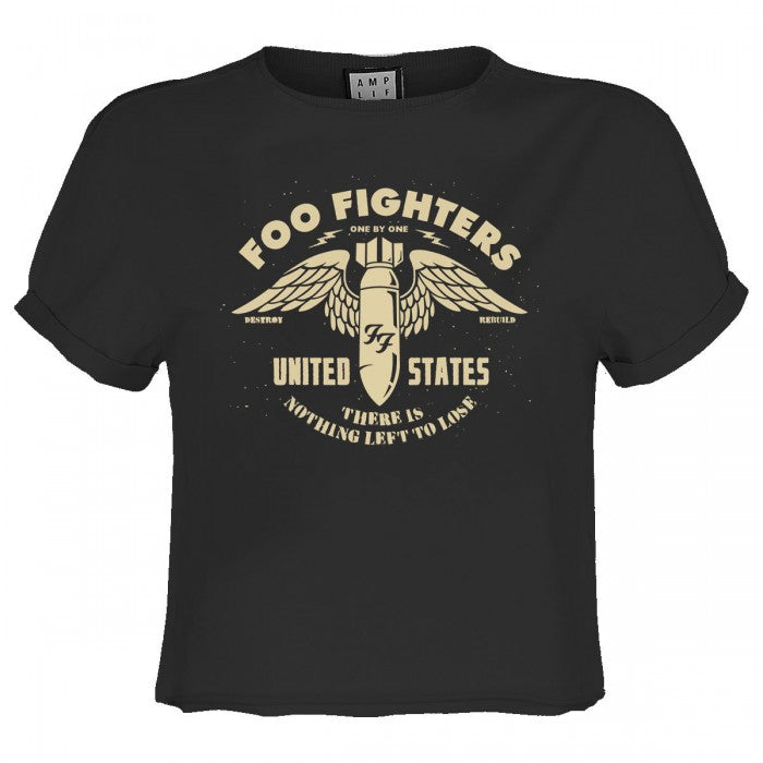 Front - Amplified Womens/Ladies One By One Foo Fighters Crop Top