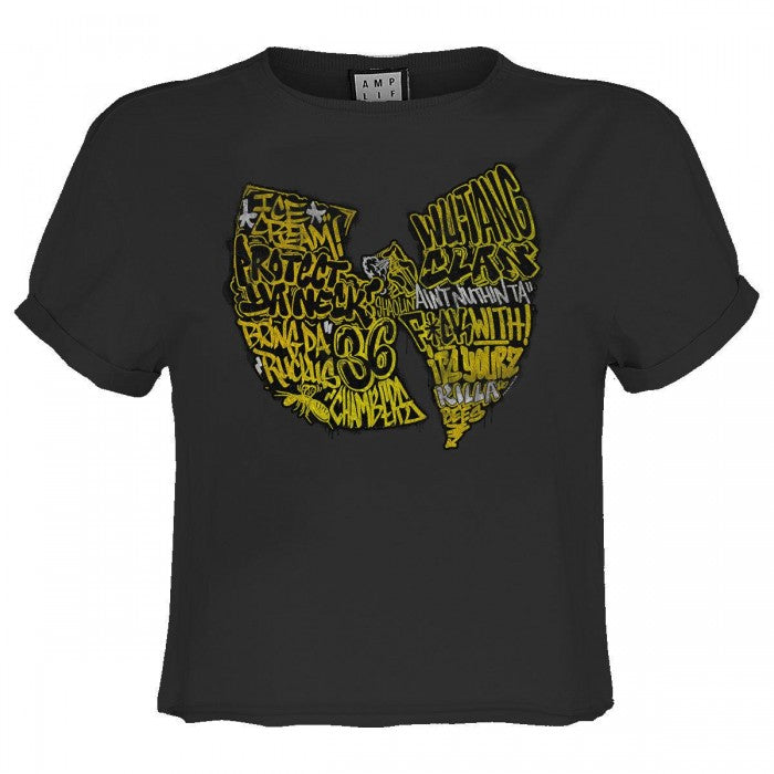 Front - Amplified Womens/Ladies Graffiti Wu-Tang Clan Crop Top