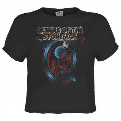 Front - Amplified Womens/Ladies Outer Space Queens Of The Stone Age Crop Top