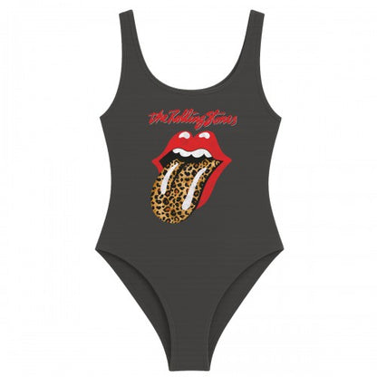 Front - Amplified Womens/Ladies Leopard Tongue The Rolling Stones Bodysuit
