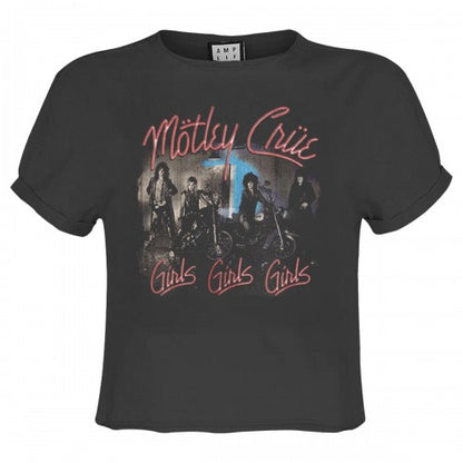 Front - Amplified Womens/Ladies Girls Girls Girls Motley Crue Crop Top