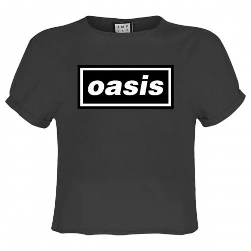 Front - Amplified Womens/Ladies Oasis Logo Crop Top