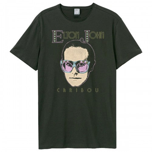 Front - Amplified Unisex Adult Caribou Face Elton John T-Shirt