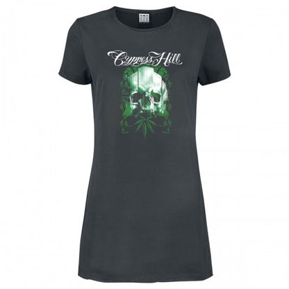 Front - Amplified Womens/Ladies Glitched Skull Cypress Hill T-Shirt Dress