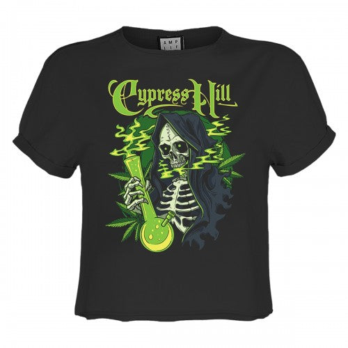 Front - Amplified Womens/Ladies Skeleton Bong Cypress Hill Crop Top
