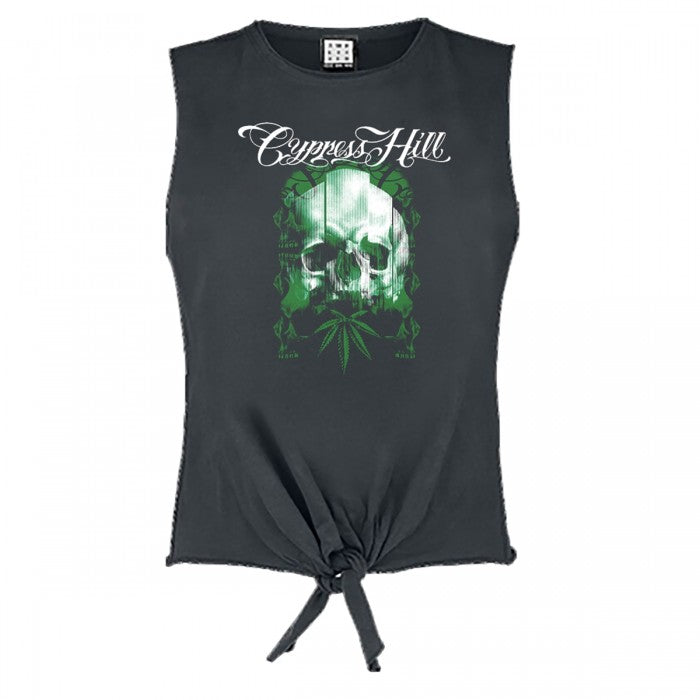 Front - Amplified Womens/Ladies Glitched Skull Cypress Hill Sleeveless Top