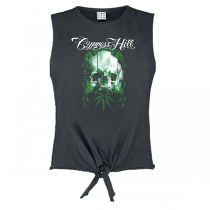 Front - Amplified Womens/Ladies Glitched Skull Cypress Hill Sleeveless Top