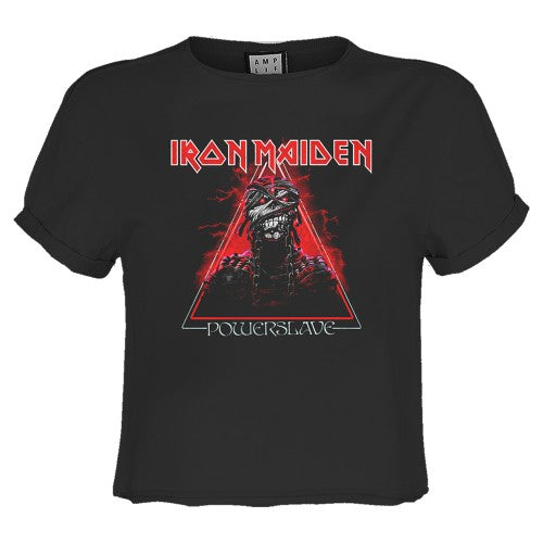 Front - Amplified Womens/Ladies Powerslave Iron Maiden Crop Top