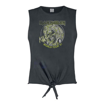 Front - Amplified Womens/Ladies Killer World Tour ´81 Iron Maiden Crop Top