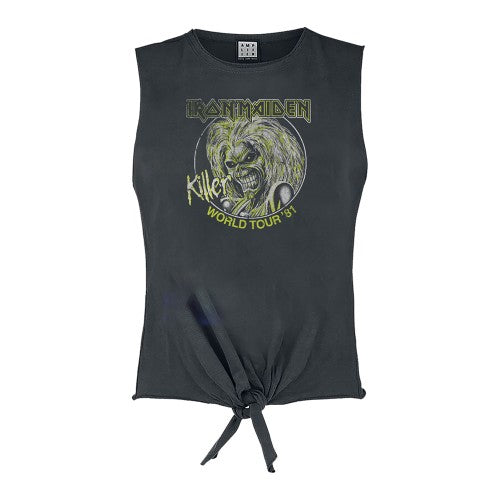 Front - Amplified Womens/Ladies Killer World Tour ´81 Iron Maiden Crop Top
