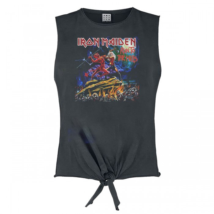 Front - Amplified Womens/Ladies Run To The Hills Iron Maiden Sleeveless Top