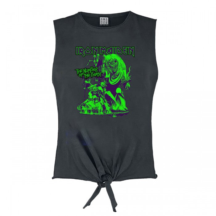 Front - Amplified Womens/Ladies Neon Beast Iron Maiden Sleeveless Top