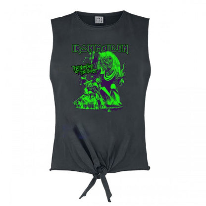 Front - Amplified Womens/Ladies Neon Beast Iron Maiden Sleeveless Top