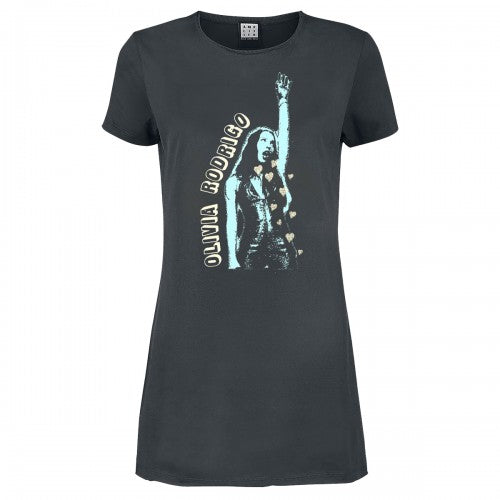 Front - Amplified Womens/Ladies Hand Up Olivia Rodrigo T-Shirt Dress