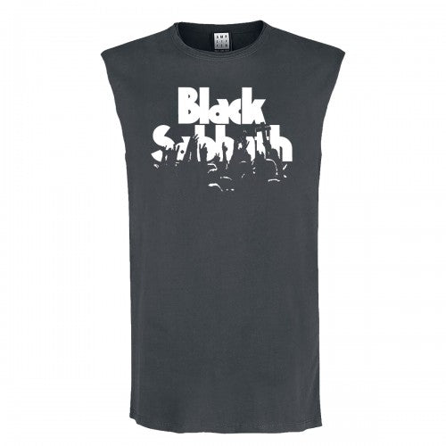 Front - Amplified Mens Crowd Black Sabbath Sleeveless Tank Top