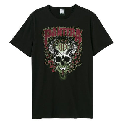 Front - Amplified Unisex Adult Fire Skull Pantera T-Shirt