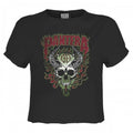 Front - Amplified Womens/Ladies Fire Skull Pantera Crop Top