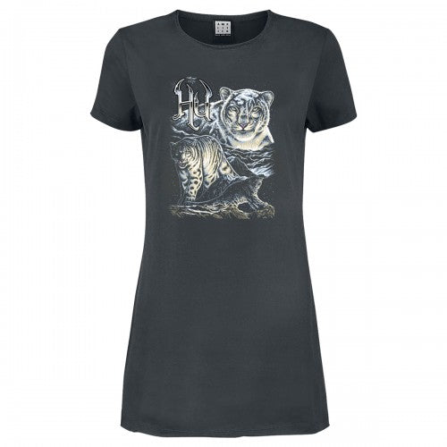 Front - Amplified Womens/Ladies Snow Leopards The Hu T-Shirt Dress