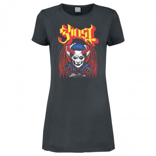 Front - Amplified Womens/Ladies Demoniac Ghost T-Shirt Dress