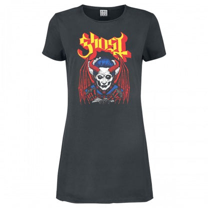 Front - Amplified Womens/Ladies Demoniac Ghost T-Shirt Dress