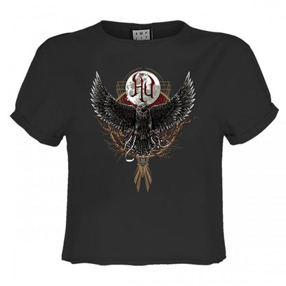 Front - Amplified Womens/Ladies Hawk Moon The Hu Crop Top