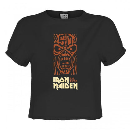 Front - Amplified Womens/Ladies 50th Totem Pole Iron Maiden Crop Top