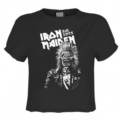 Front - Amplified Womens/Ladies 50th One Colour Eddie Iron Maiden Crop Top