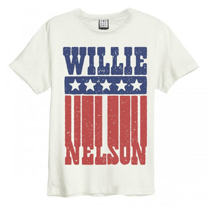 Front - Amplified Unisex Adult Flag Willie Nelson T-Shirt