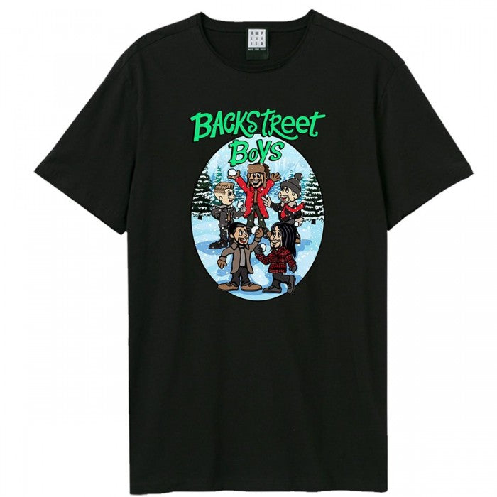 Front - Backstreet Boys Unisex Adult Cartoon Backstreet Boys Christmas T-Shirt