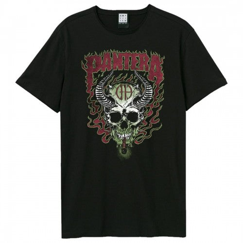 Front - Amplified Unisex Adult Fire Skull Pantera T-Shirt