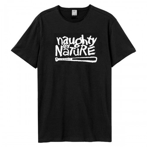 Front - Amplified Unisex Adult White Logo Naughty By Nature T-Shirt