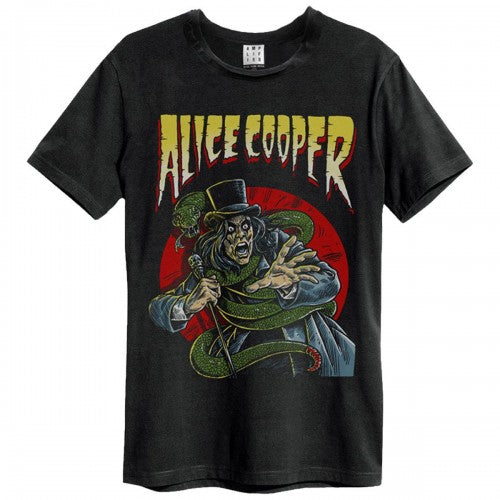 Front - Amplified Unisex Adult With Snake Alice Cooper T-Shirt