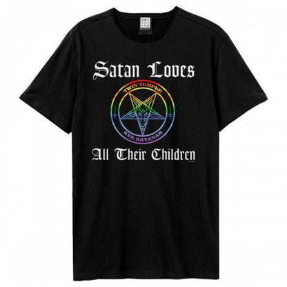 Front - Amplified Unisex Adult Satan Love All Their Children Twin Temple T-Shirt