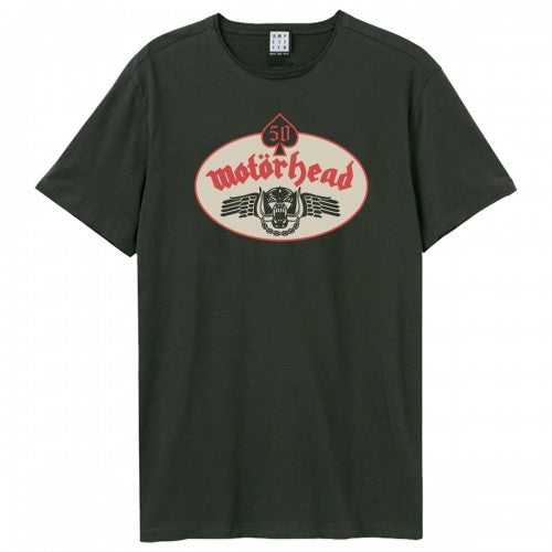 Front - Amplified Unisex Adult 50th Emblem Patch Motorhead T-Shirt