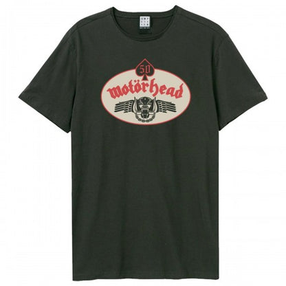 Front - Amplified Unisex Adult 50th Emblem Patch Motorhead T-Shirt
