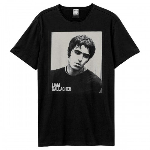 Front - Amplified Unisex Adult Polaroid Portrait Liam Gallagher T-Shirt