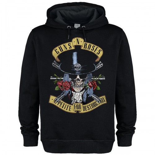 Front - Amplified Unisex Adult Tophat Skull Guns N Roses Hoodie