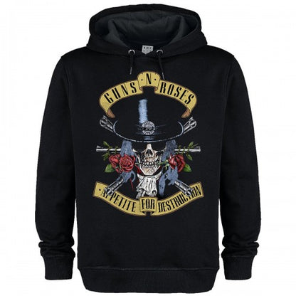 Front - Amplified Unisex Adult Tophat Skull Guns N Roses Hoodie