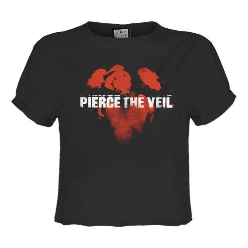 Front - Amplified Womens/Ladies Red In The Face Pierce The Veil Crop Top