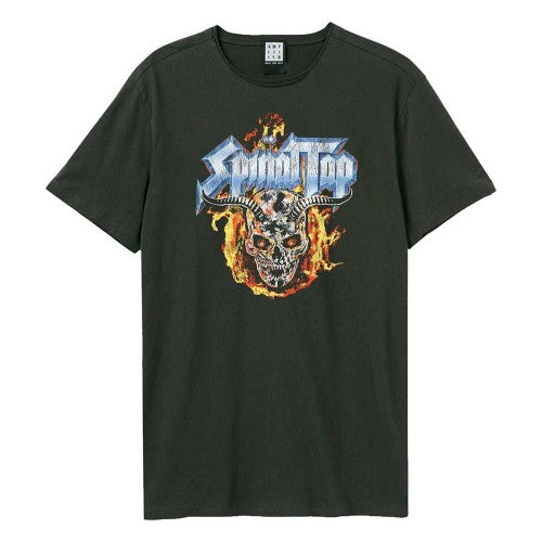 Front - Amplified Unisex Adult Skull And Flames Spinal Tap T-Shirt
