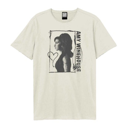 Front - Amplified Unisex Adult Side Profile Amy Winehouse T-Shirt